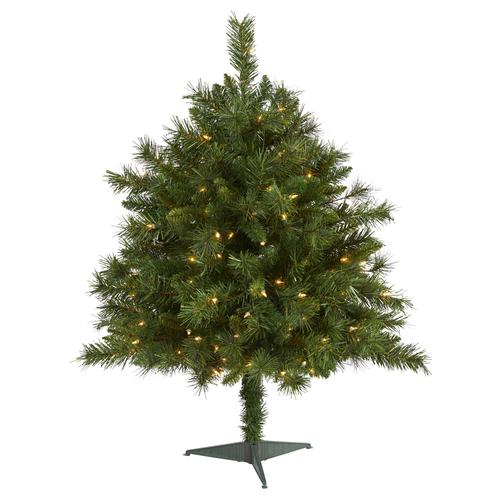 3'Wyoming Mixed Pine Artificial Christmas Tree with 150 Clear Lights and 270 Bendable Branches