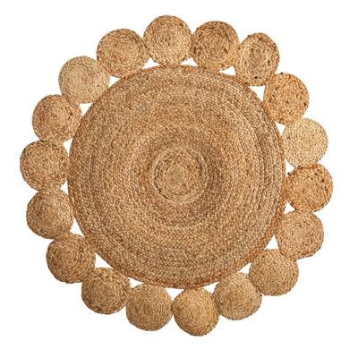 3'x 3'Hand Braided Mandala Jute Round Rug