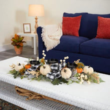 Load image into Gallery viewer, 32" White Pumpkin and Berries Artificial Candelabrum
