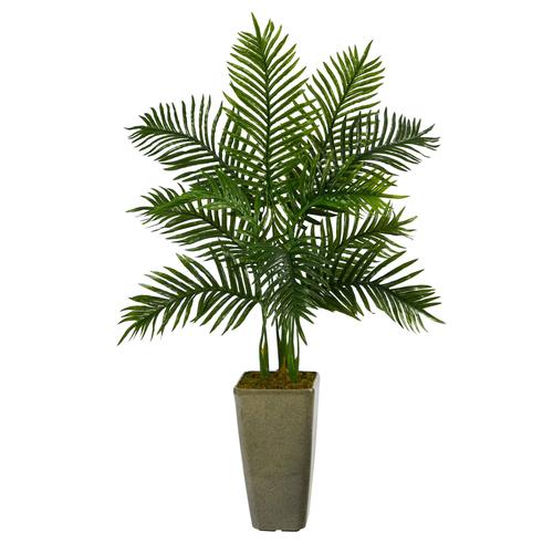 4'Areca Palm Artificial Tree in Green Planter (Real Touch)