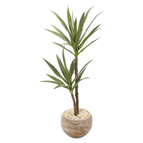 4'Double Yucca Artificial Plant in Sand Colored Planter