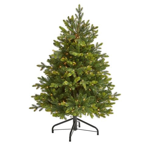 4'North Carolina Fir Artificial Christmas Tree with 250 Clear Lights and 1003 Bendable Branches