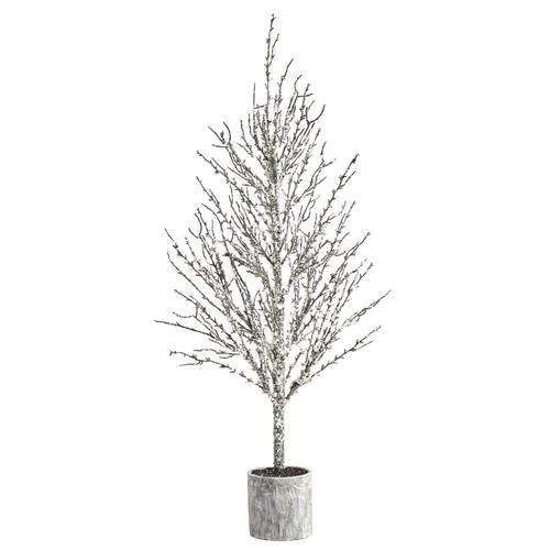 4'Snowed Twig Artificial Tree in Decorative Planter
