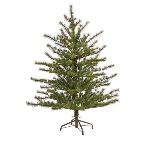 4'Vancouver Mountain Pine Artificial Christmas Tree with 100 Clear Lights and 374 Bendable Branches