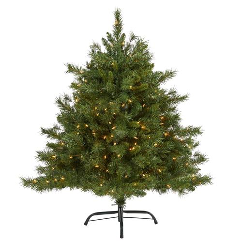 4'Wyoming Mixed Pine Artificial Christmas Tree with 250 Clear Lights and 462 Bendable Branches