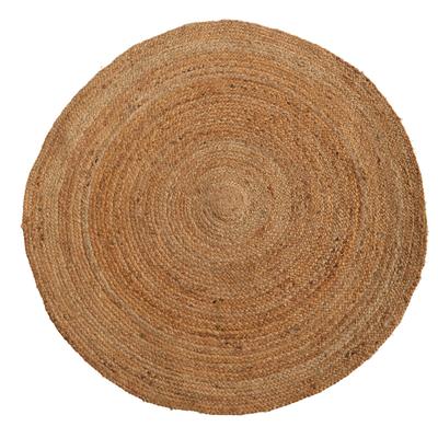 4'x 4'Hand Braided Boho Jute Round Rug
