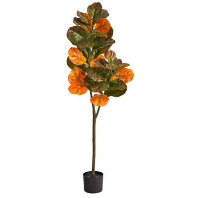 4.5'Autumn Fiddle Leaf Artificial Fall Tree
