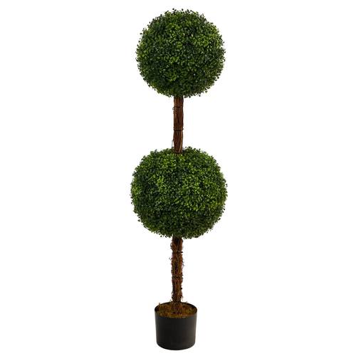 4.5'Boxwood Double Ball Topiary Artificial Tree (Indoor/Outdoor)