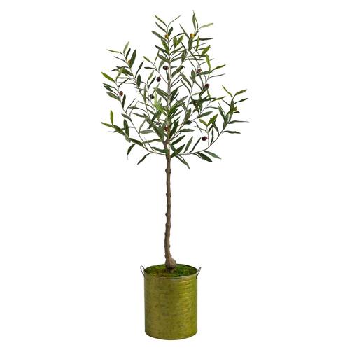 4.5'Olive Artificial Tree in Green Planter