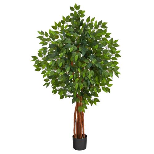 4.5'Super Deluxe Ficus Artificial Tree with Natural Trunk