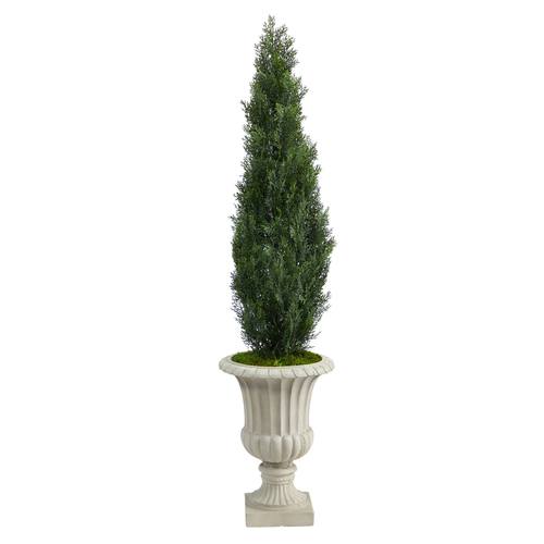 5' Cedar Artificial Tree in Sand Finished Urn (Indoor/Outdoor)