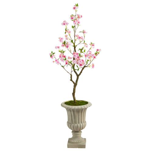 5'Cherry Blossom Artificial Tree in Sand Finished Urn