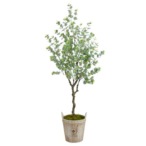 5'Eucalyptus Artificial Tree in Farmhouse Planter