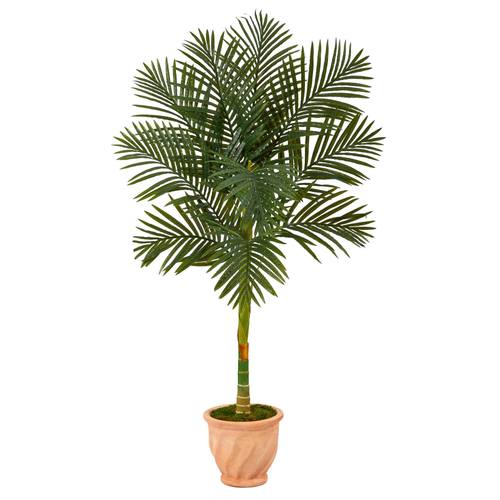 5'Golden Cane Artificial Palm Tree in Terra-Cotta Planter