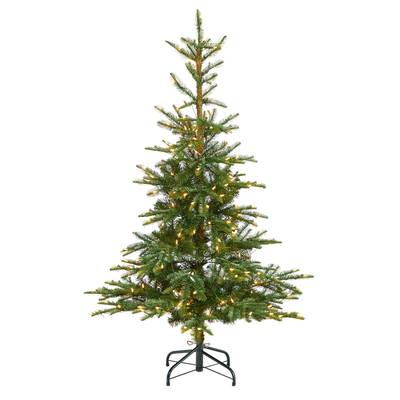 5'Layered Washington Spruce Artificial Christmas Tree with 200 Clear Lights and 385 Bendable Branches