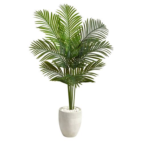 5'Paradise Palm Artificial Tree in White Planter