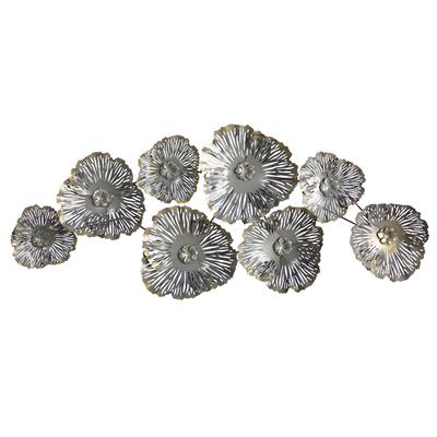 5'x 2'Floating Metal Floral Wall Art Decor