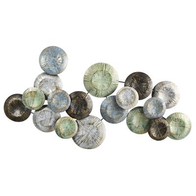 5'x 2.5'Embossed Metal Disc Wall Art Decor