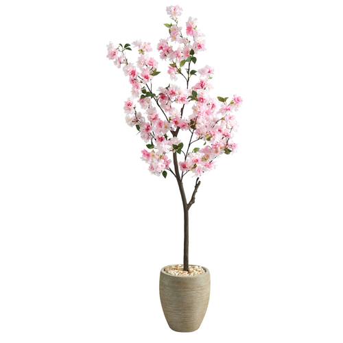 5.5'Cherry Blossom Artificial Tree in Sand Colored Planter