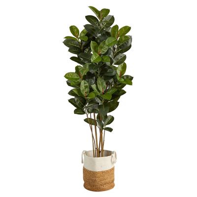 5.5'Oak Artificial Tree in Handmade Natural Jute and Cotton Planter UV Resistant (Indoor/Outdoor)