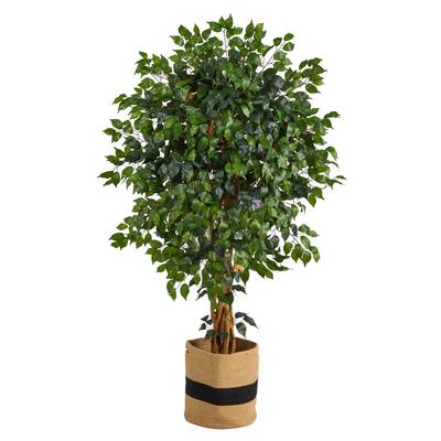 5.5'Palace Ficus Artificial Tree in Handmade Natural Cotton Planter