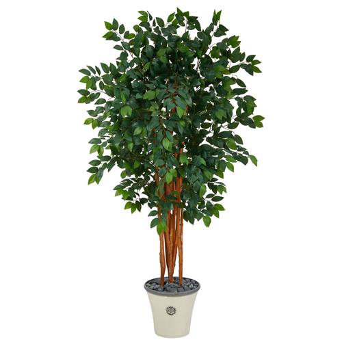 5.5'Sakaki Artificial Tree with 1470 Bendable Branches in Decorative Planter