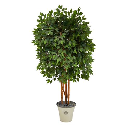 5.5'Super Deluxe Ficus Artificial Tree in Decorative Planter