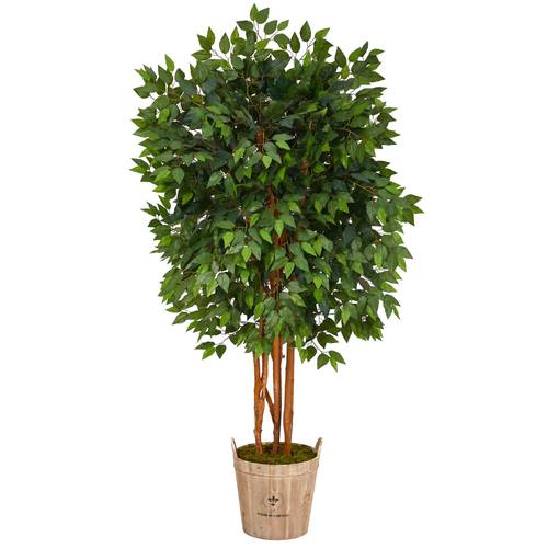 5.5'Super Deluxe Ficus Artificial Tree in Decorative Planter