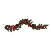 Load image into Gallery viewer, 6&#39;Apple, Berries and Pinecone Artificial Garland
