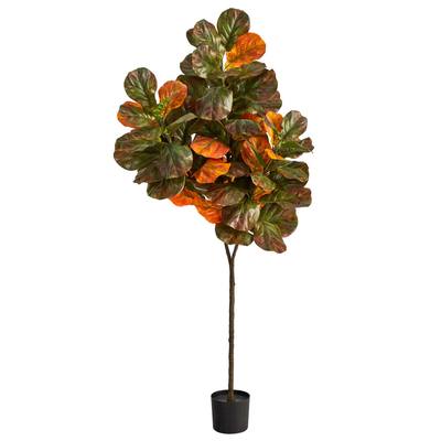 6'Autumn Fiddle Leaf Artificial Tree