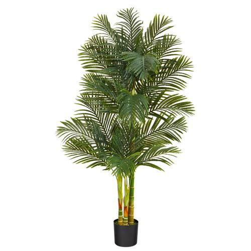 6'Triple Stalk Golden Cane Artificial Palm Tree