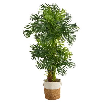 6'Hawaii Artificial Palm Tree in Handmade Natural Jute and Cotton Planter