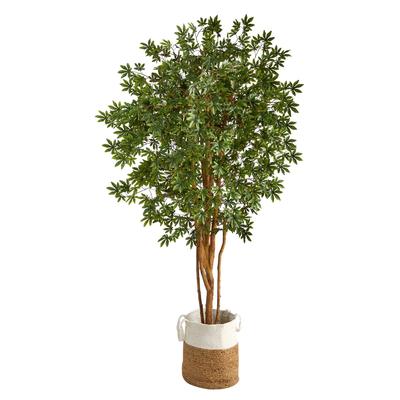 6'Japanese Maple Artificial Tree in Handmade Natural Jute and Cotton Planter