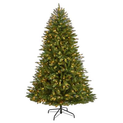 6' Norwegian Mountain Fir Artificial Christmas Tree with 1448 Bendable Branches and 400 Clear LED Lights