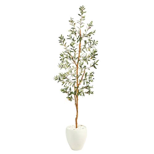 6'Olive Artificial Tree in White Planter