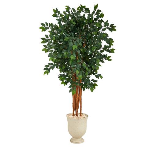 6'Sakaki Artificial Tree with 1470 Bendable Branches in Decorative Urn