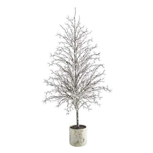 6'Snowed Twig Artificial Tree in Decorative Planter
