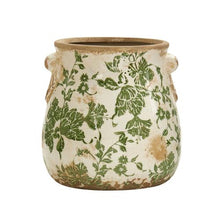 Load image into Gallery viewer, 6.5&quot; Tuscan Ceramic Green Scroll Planter
