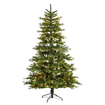 7'Montreal Spruce Artificial Christmas Tree with 650 Warm White LED Lights and 1575 Bendable Branches