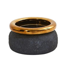 Load image into Gallery viewer, 7&quot; Stone Planter with Bronze Rim
