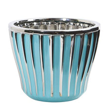 Load image into Gallery viewer, 7.5&quot; Turquoise Vase with Silver Trimming
