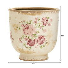Load image into Gallery viewer, 7.5&quot; Tuscan Ceramic Floral Print Planter
