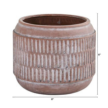 Load image into Gallery viewer, 8&quot; Boho Chic Ceramic Embossed Planter
