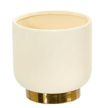 Load image into Gallery viewer, 8&quot; Elegance Ceramic Planter with Gold Accents
