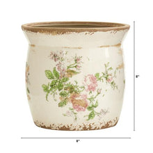 Load image into Gallery viewer, 8&quot; Tuscan Ceramic Floral Print Planter

