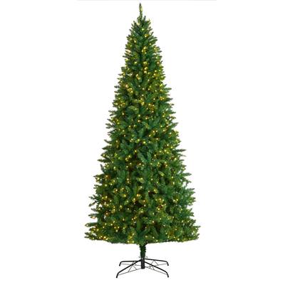 9'Green Valley Fir Artificial Christmas Tree with 800 Clear LED Lights and 2093 Bendable Branches