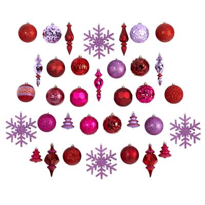 Holiday Deluxe Shatterproof, 50 Count Christmas Tree Ornament Box Set, Re-Useable Container