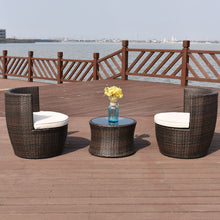 Load image into Gallery viewer, 3 pcs Patio Rattan Stackable Furniture Set
