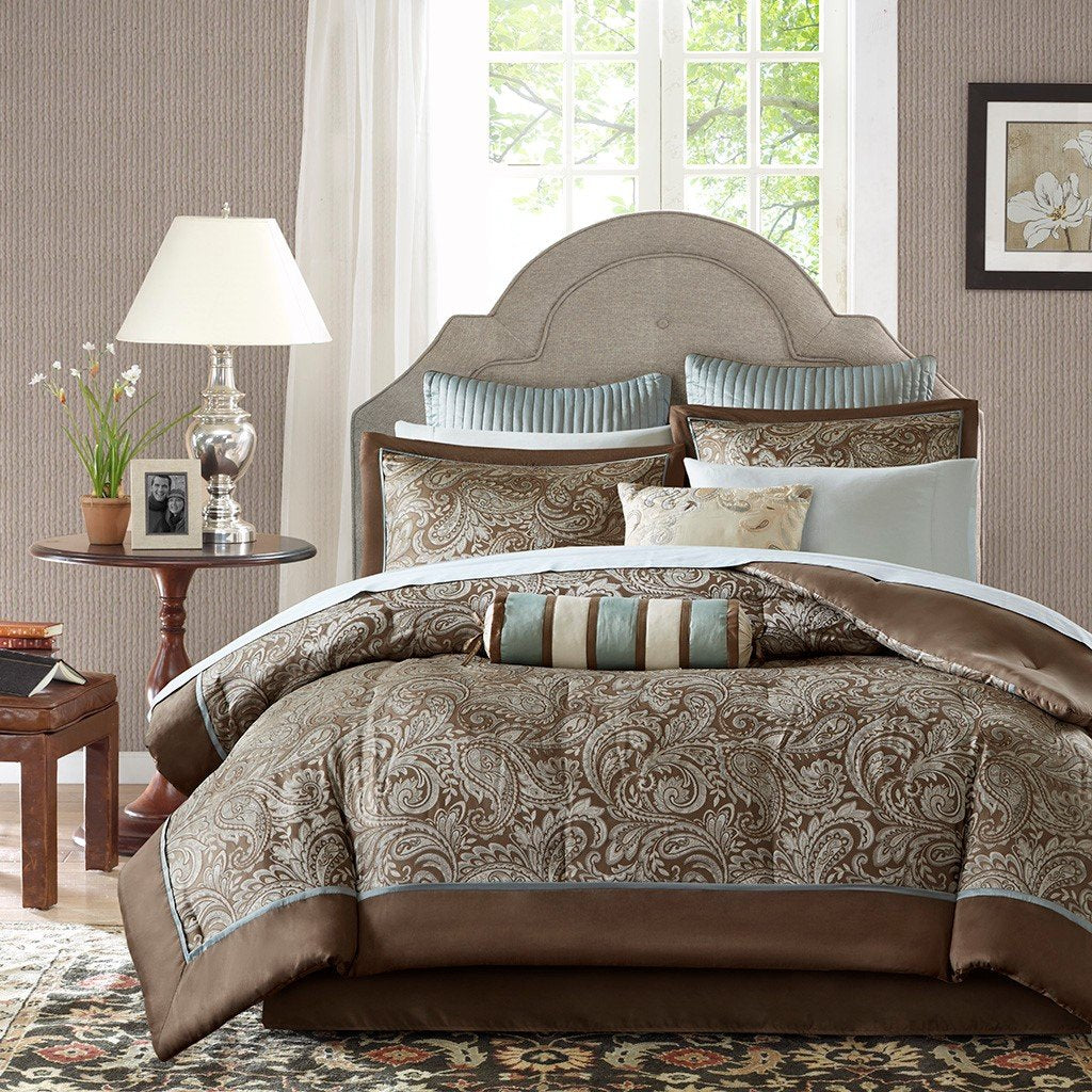 Madison Park Aubrey 12 Piece Complete Bed Set - Cal King MP10-117 By Olliix