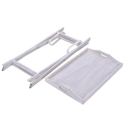White Portable Folding Serving Table